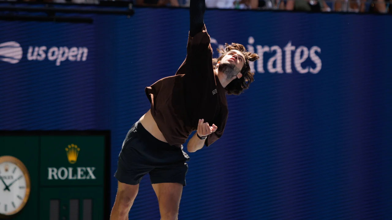 Carlos Alcaraz celebrando un punto en el US Open 2026.