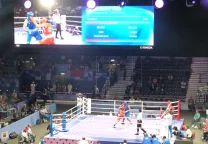 Chantelle Reid, boxeadora británica, durante un combate en el Campeonato Europeo de Boxeo en Sofía.