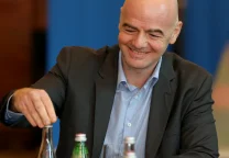 Gianni Infantino, presidente de la FIFA, en una conferencia de prensa oficial.