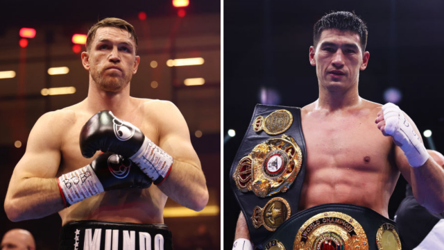 El boxeador británico Callum Smith durante una pelea de peso semipesado.