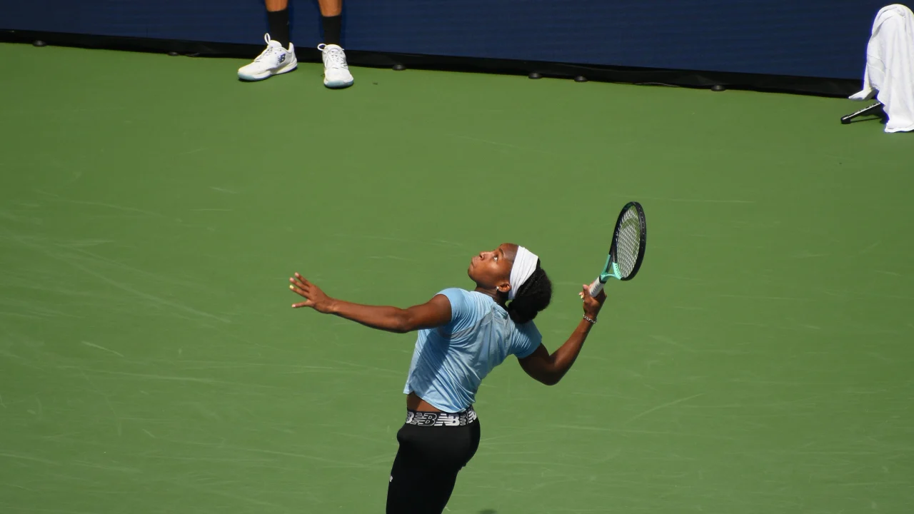 Coco Gauff durante un partido del China Open en Beijing.